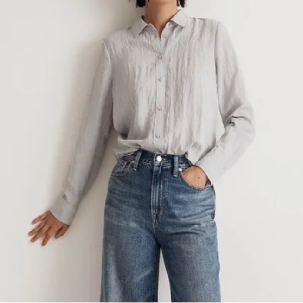 Madewell Crinkled Button-Up Shirt
